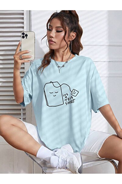 Adrift Tricou supradimensionat cu desene animate și design grafic, seria Cart...