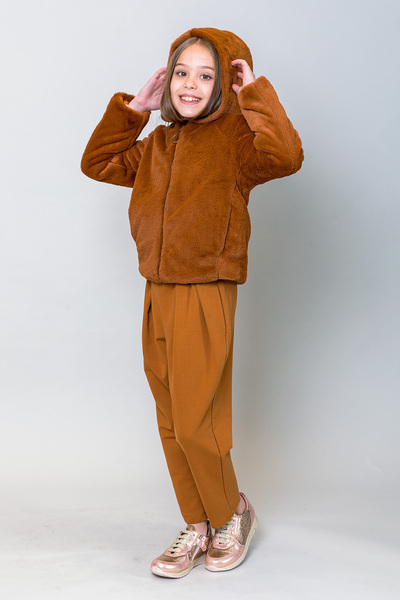 incity Girl's Soft Textured Plush Coat