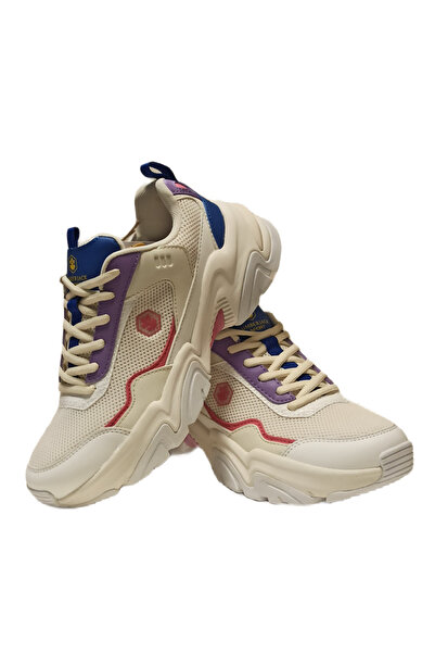 lumberjack Joanna Beyaz Krem Lila Tekno Mod Kadın Yüksek Taban Spor Ayakkabı