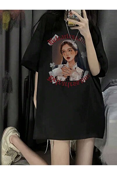 Adrift Desen animat și design grafic Tricou supradimensionat Seria Cartoon/Le...