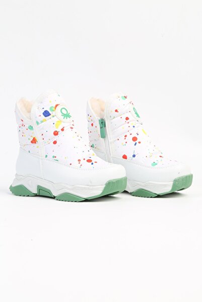 Benetton ® |   BN-50049 - 3256 Λευκό Πράσινο - Παιδικές Μπότες