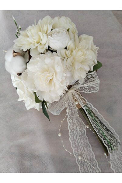 Masal Tasarım Krem gelin buketi