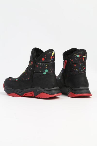 Benetton ® | BN-50046 - 3256 Siyah Kirmizi - Çocuk Bot