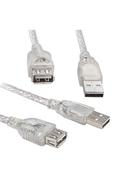 ATAELEKTRONİK 10 Meters Good Quality 10 Meters USB 2.0 Transparent Cable to Extend Playstation Controller Cable