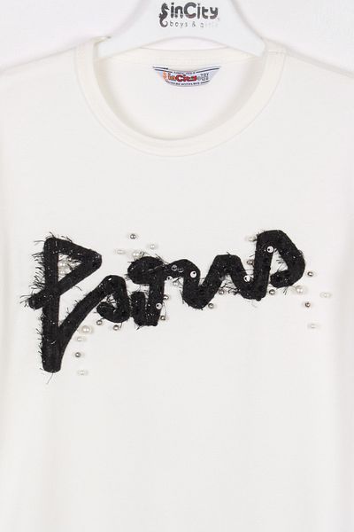 incity Girl's Sequin Detailed Paris Long Sleeve T-shirt