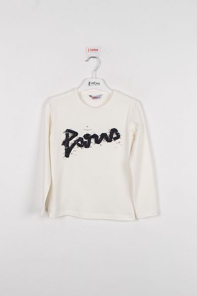 incity Girl's Sequin Detailed Paris Long Sleeve T-shirt