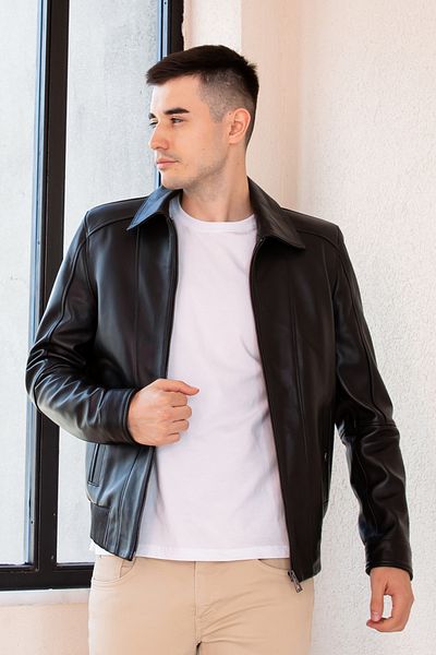 Hodore Porce Black Men's Genuine Leather Coat