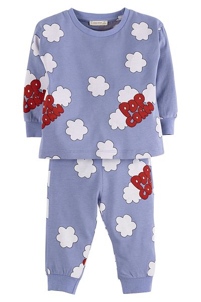 İdilbaby&Mamino Пижамен комплект за момиче IDILBABY&MAMİNO в цвят пуканки и лилаво