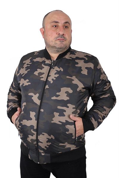 MocGrande Plus Size Camouflage Pilot Coat 22822 KHAKI