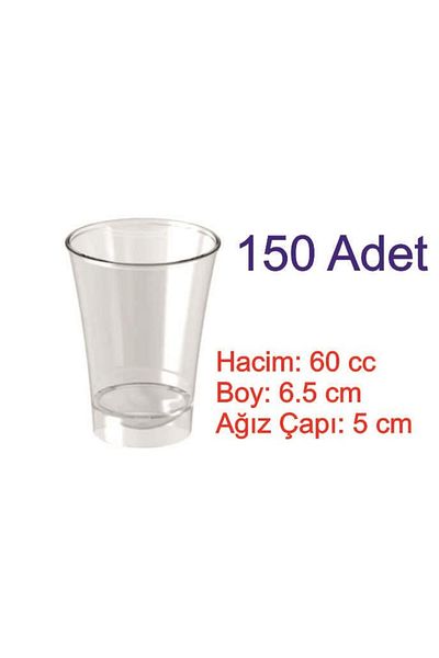 ÇELİKPENÇE Mika Plastic Disposable Shot / Sherbet Glass 150 pcs