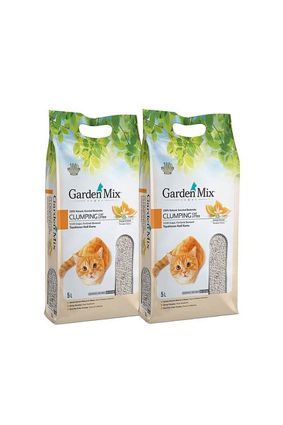 Gardenmix Bentonite Orange Fine Grain Cat Litter 5 Lt x 2 Packs
