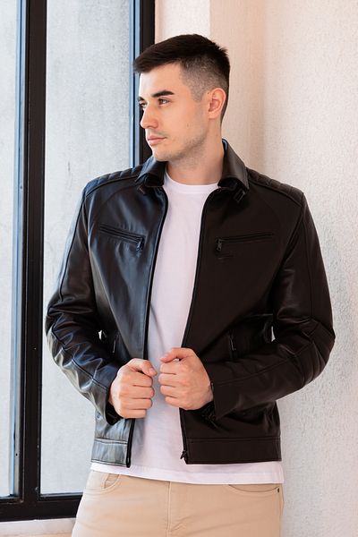 Hodore Santana Vegetal Black Genuine Leather Coat