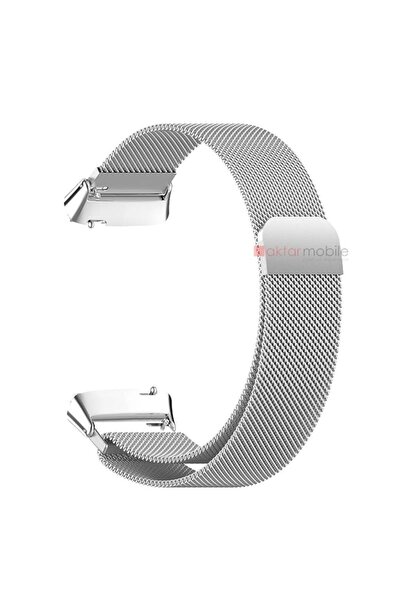 AktarMobile Redmi Watch 3 Active Uyumlu Mıknatıslı Hasır Metal Örgü Kordon Ka...