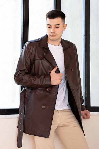Hodore Lopez Tan Men's Genuine Leather Coat