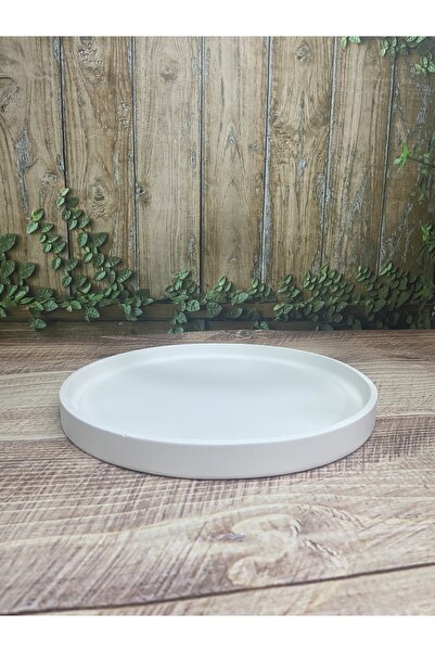 Özgür Sanat Atölyesi WHITE 24 CM PRESENTATION TABLE, DECORATIVE STONE TABLE