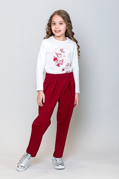 incity Girl's Stone Detailed Floral Printed Long Sleeve T-shirt