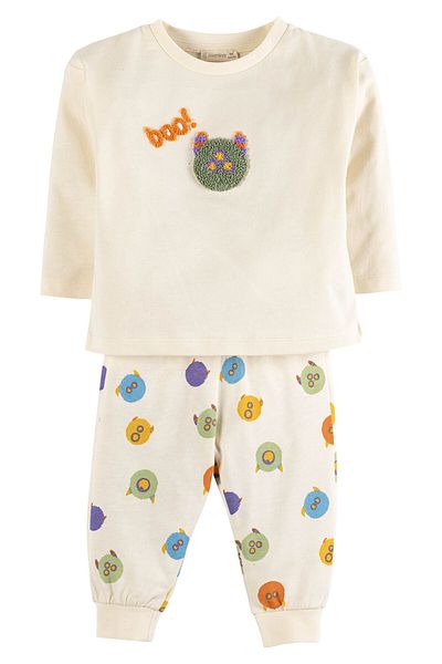 İdilbaby&Mamino IDILBABY&MAMINO cream unisex baby pajamas set