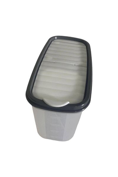 Gondol Plastic Storage Container Translucent, 1.2 Liter Gray Lid with Corner