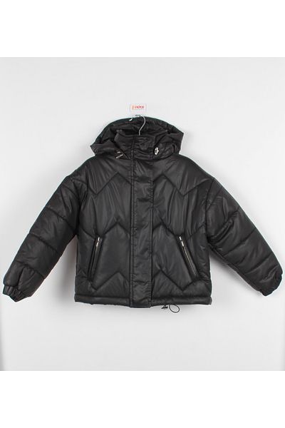 incity Girl's Hooded Quilted Patterned Puffer Jacket