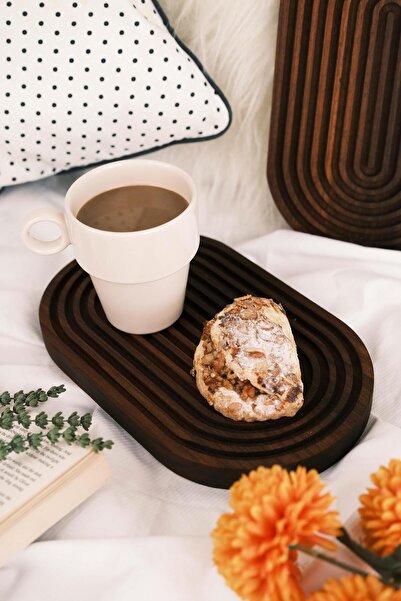 Demwood Ahşap Oymalı Oval Tamtur Dekoratif Sunum Tepsisi Sunumluk Banyo Tepsi...