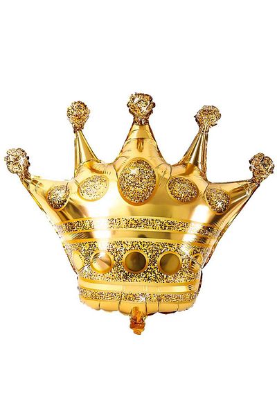 LOTUS PARTY 1 Piece Large Size Gold Color King Crown Foil Balloon