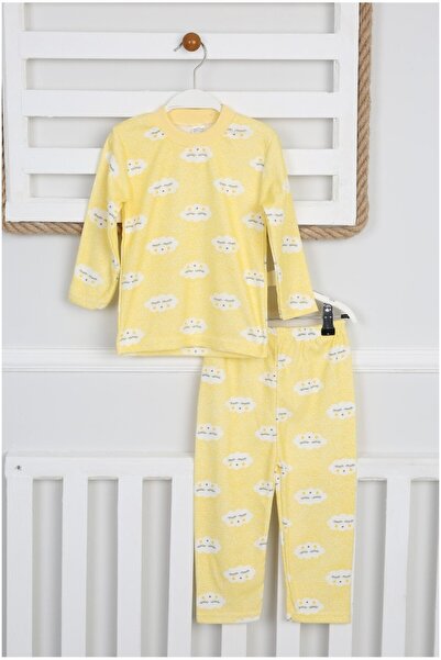 dubi baby Yellow Cloud Patterned 2-Piece Baby Pajamas Set