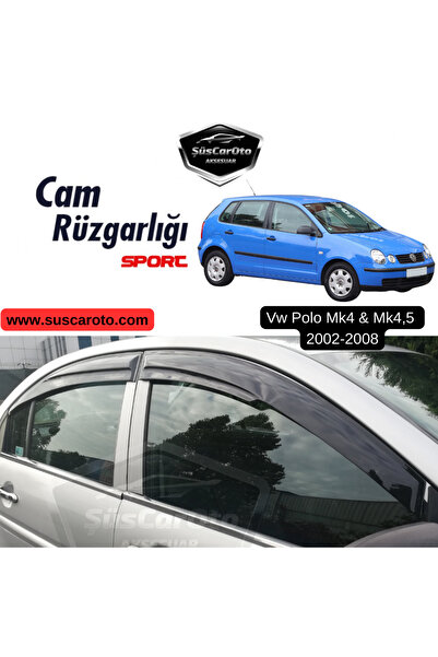 ŞüsCarOto Aksesuar Vw Polo Mk4-4.5 2002-2008 Uyumlu Mugen Cam Rüzgarlığı Seti...