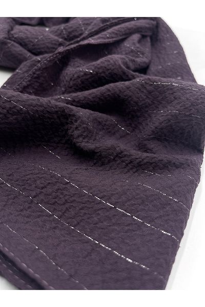 nazipek Glitter Striped Plum Mio Jazz Wrap Bumbac Strălucitor 200x75cm Eșarfă