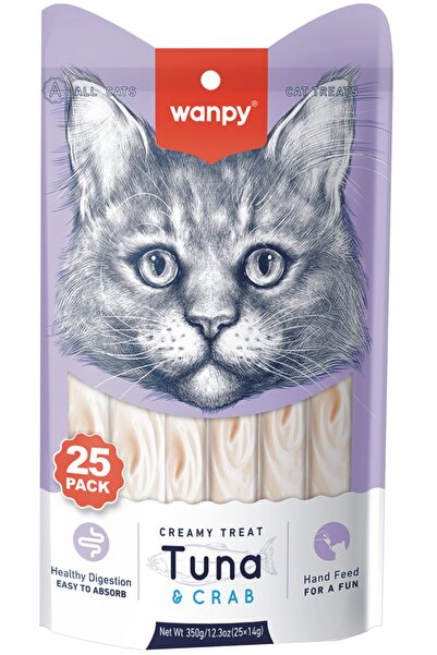 Wanpy kedi ödül ton balıklı ve yengeçli sıvı kedi ödül maması 14 gram x 25 Adet