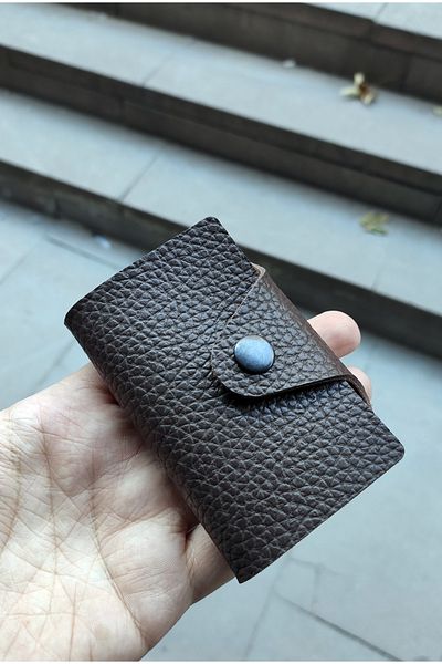 Kemer Dünyası Unisex 10 Compartment New Small Mold Brown Credit Card Holder - Wallet