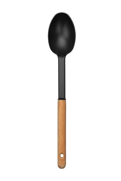 Flosoft Ahşap Saplı 5’li Servis Seti, Kepçe Kaşık Kevgir Spatula Ezici Set (Yağda Kullanıma Uygun Değildir)