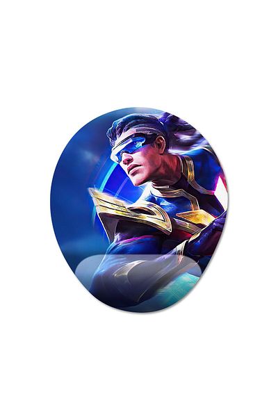 Pixxa Mobile Legends - موديل لوحة ماوس برونو مع مسند للمعصم - 2 بيضاوي
