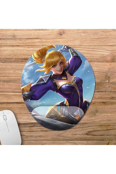 Pixxa Mobile Legends - موديل لوحة ماوس فاني مع مسند للمعصم - 1 بيضاوي
