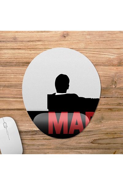 Pixxa موديل لوحة ماوس مدعومة للمعصم للرجال من Mad Men - 2 بيضاوي
