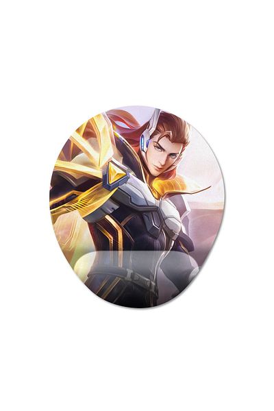 Pixxa Mobile Legends - موديل لوحة ماوس Lancelot مع دعم للمعصم - 3 بيضاوي