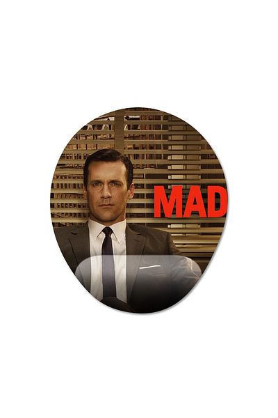 Pixxa موديل لوحة ماوس مدعومة للمعصم للرجال من Mad Men - 3 بيضاوي