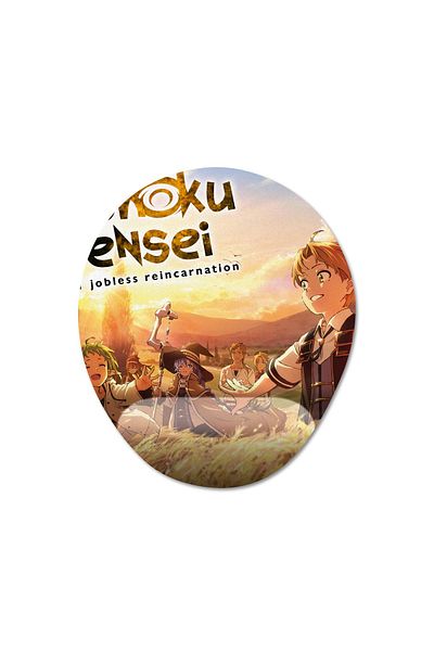 Pixxa موديل لوحة ماوس مع مسند للمعصم من Mushoku Tensei - 3 بيضاوي