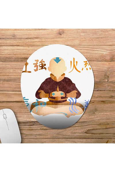 Pixxa الصورة الرمزية: نموذج لوحة الماوس الذي يدعم المعصم Airbender - 4 بيضاوي
