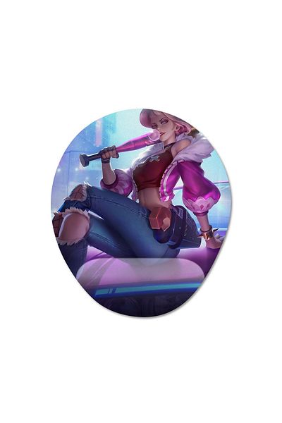 Pixxa Mobile Legends - موديل لوحة ماوس فاني مع مسند للمعصم - 6 بيضاوي
