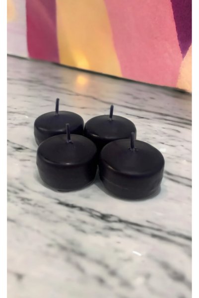 Lecarbee Candles 4’lü Küçük Yüzen Mum - Siyah