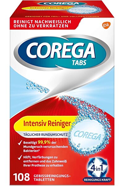 Corega ıntensive reiniger 108 adet menşei almanya