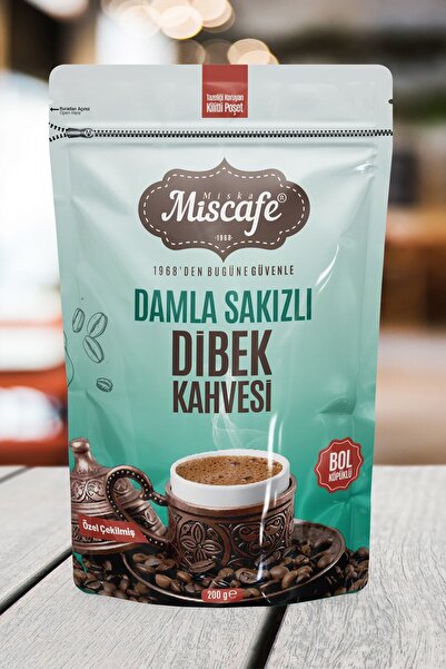 Miska Miscafe Damla Sakızlı Dibek Kahvesi, Taş Değirmende Öğütülmüş, %100 Ara...