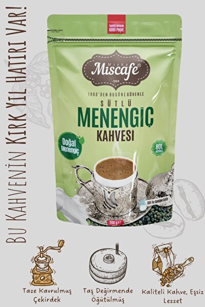 Miska Miscafe Sütlü Menengiç Kahvesi, Taş Değirmende Öğütülmüş, %100 Arabica, 200 Gr.
