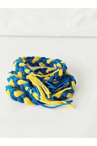 HANIMKIZ Fan Braid Bracelet Hair Band (Yellow Red Yellow Navy Blue Black White Red White)
