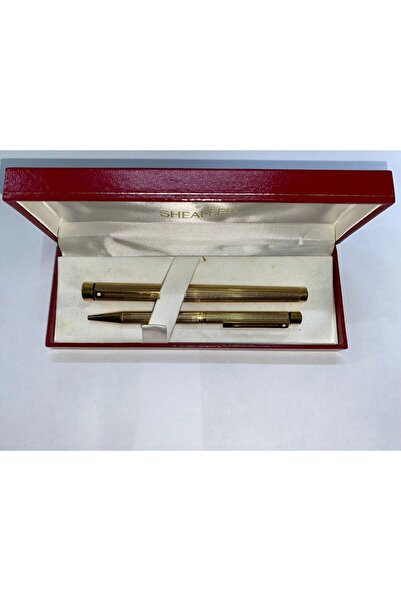 Sheaffer MASTERPIECE 1097 VANNERIE MODEL ALTIN KAPLAMALI DOLMA VE TÜKENMEZ KALEM SETİ