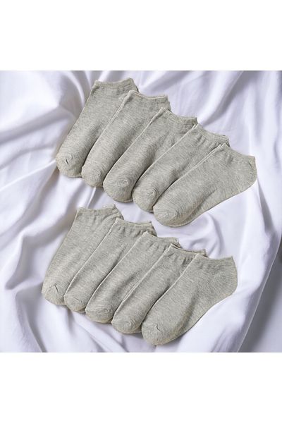 myDea Gray 10-pack Bootie Socks Economical Socks