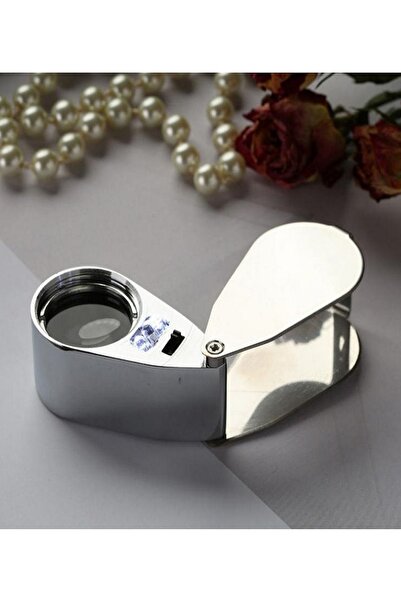biyeniliklazim Mini lup ışıklı mini metal büyüteç lup mercek kuyumcu merceği