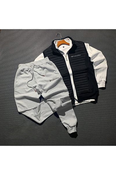 VİPER 3-Piece Half Zipper Sweat Vest and Tracksuit Set