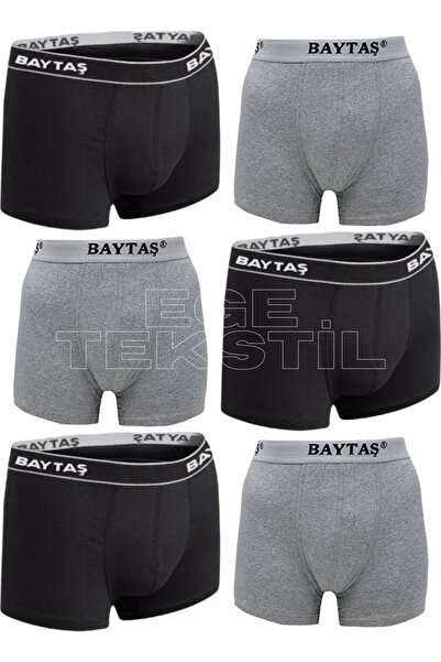 Boxer Ekonomik Paket 3adet Gri 3adet Siyah