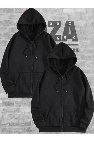 Joza Outdoors Унисекс комплект от 2 части с цип и качулка от 3 прежди, цвят полар, за любители
